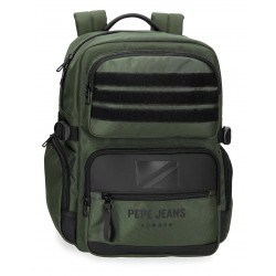 Rucsac barbati, Pepe Jeans Bromley 24, compartimente laptop 15 inch/tableta, adaptabil, verde, 28x40x16 cm