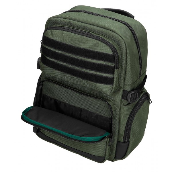 Rucsac barbati, Pepe Jeans Bromley 24, compartimente laptop 15 inch/tableta, adaptabil, verde, 28x40x16 cm