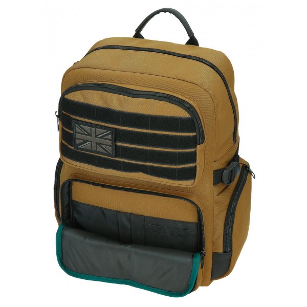 Rucsac barbati, Pepe Jeans Bromley 24, compartimente laptop 15 inch/tableta, adaptabil, ocru, 28x40x16 cm