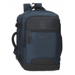 Rucsac calatorie barbati, Pepe Jeans Bromley 24, 2 compartimente, buzunare laptop/tableta, albastru, 25x40x17 cm