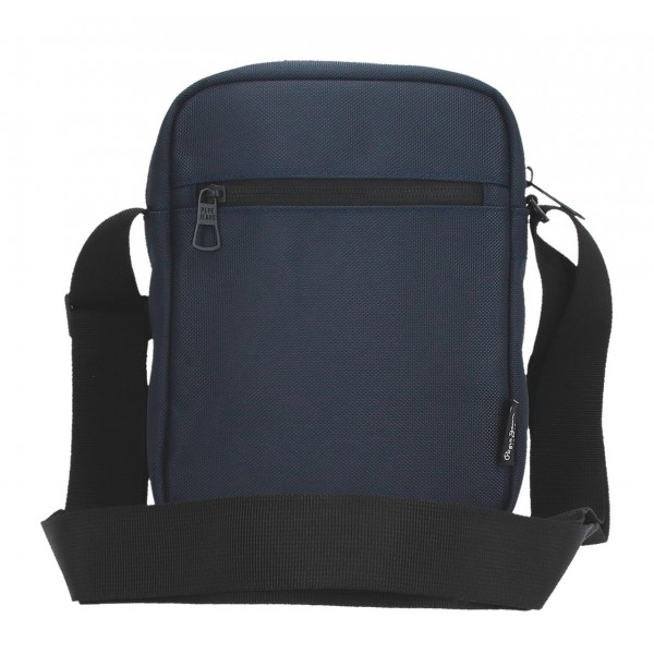 Geanta umar barbati, Pepe Jeans Bromley 24, 2 compartimente, albastra, 17x22x8 cm