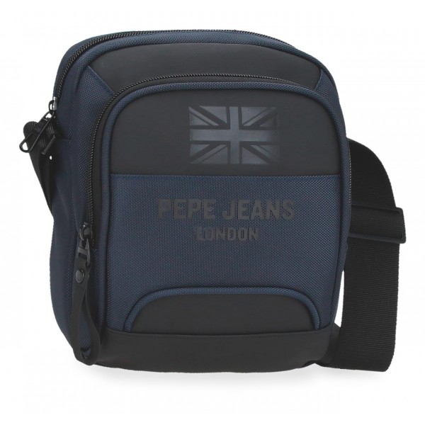 Geanta umar barbati, Pepe Jeans Bromley 24, 2 compartimente, albastra, 17x22x8 cm