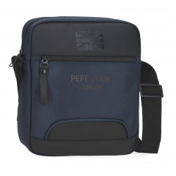 Geanta umar barbati, Pepe Jeans Bromley 24, compartiment tableta, albastra, 23x27x7 cm