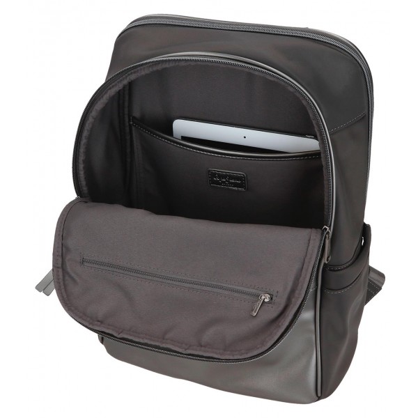 Rucsac business dama, Pepe Jeans Ruby, 2 compartimente, buzunare laptop/tableta, antracit, 30x40x13 cm