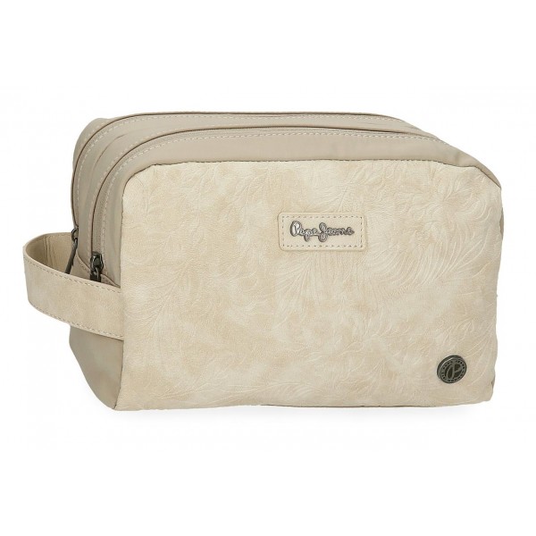 Borseta mana dama, Pepe Jeans Jana, 2 compartimente, adaptabila, bej, 26x16x12 cm