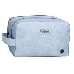 Borseta mana dama, Pepe Jeans Jana, 2 compartimente, adaptabila, albastru deschis, 26x16x12 cm