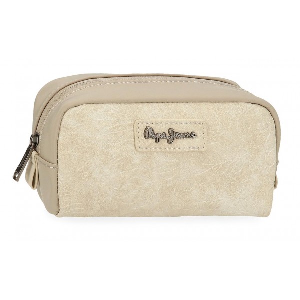 Borseta cosmetice dama, Pepe Jeans Jana, bej, 17x9x6.5 cm