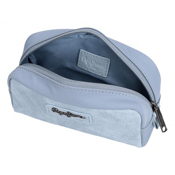 Borseta cosmetice dama, Pepe Jeans Jana, albastru deschis, 17x9x6.5 cm