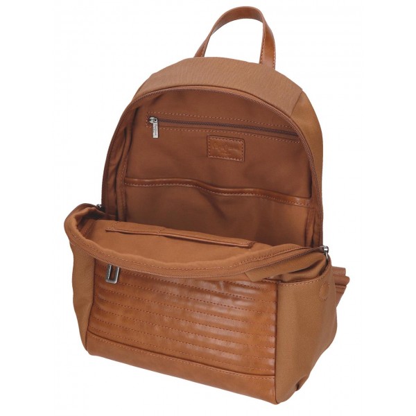 Rucsac dama, Pepe Jeans Biker, adaptabil, maro, 25x35x13 cm