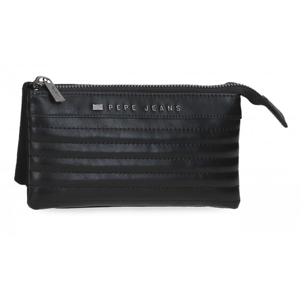 Portofel dama, Pepe Jeans Biker, 3 compartimente, protectie RFID, negru, 17.5x9.5x2 cm Portofel dama, Pepe Jeans Biker, 3 compartimente, protectie RFID, negru, 17.5x9.5x2 cm