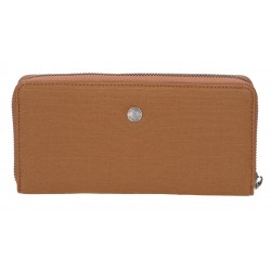 Portofel dama, Pepe Jeans Biker, cu fermoar, protectie RFID, maro, 19.5x10x2 cm