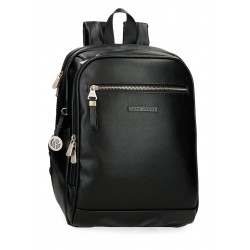 Rucsac dama, Pepe Jeans Elia, 2 compartimente, buzunare laptop/tableta, adaptabil, negru, 25x37x10 cm