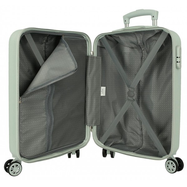 Troler cabina Movom My Little Garden ABS, 4 roti, verde menta, 20x55x38 cm
