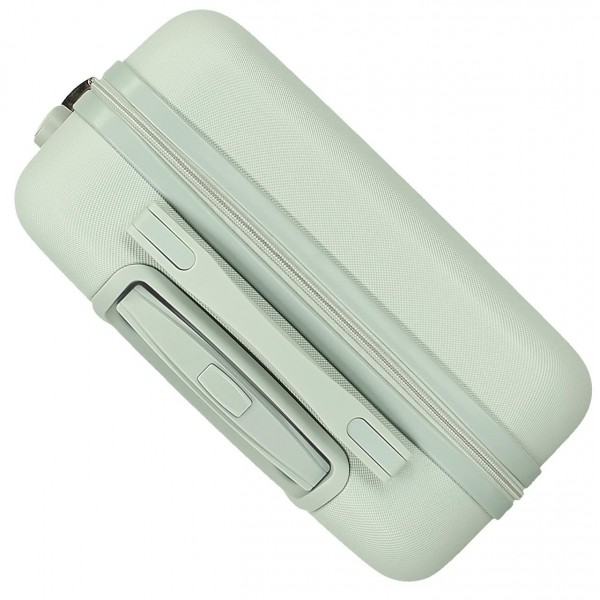 Troler cabina Movom My Little Garden ABS, 4 roti, verde menta, 20x55x38 cm