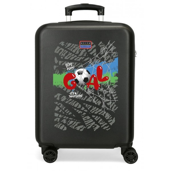 Troler cabina copii Movom Offside Goal ABS, 4 roti, negru, 20x55x38 cm