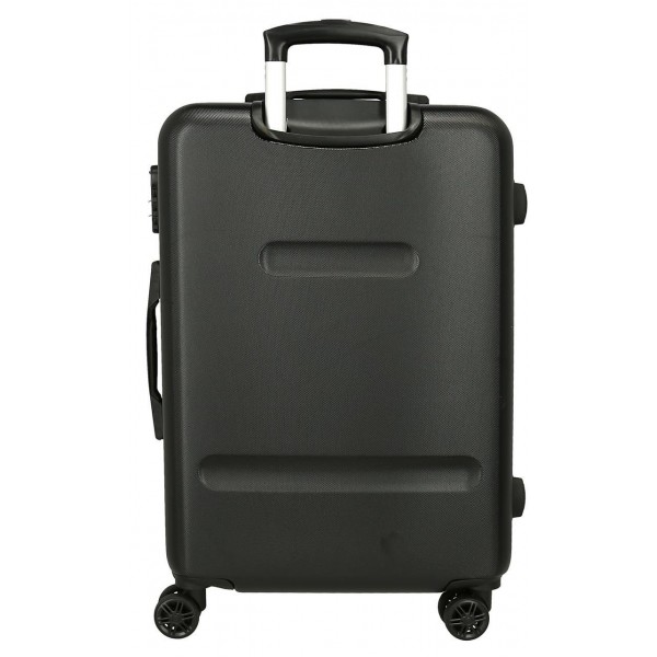 Troler mediu copii Movom Offside Goal ABS, 4 roti, negru, 23x65x46 cm