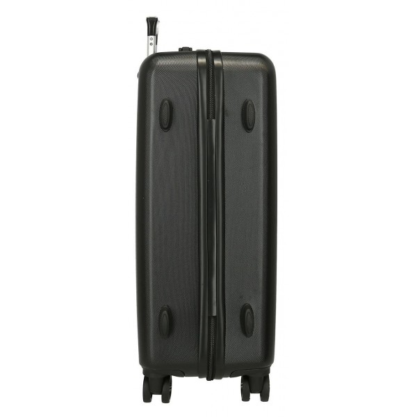 Troler mediu copii Movom Offside Goal ABS, 4 roti, negru, 23x65x46 cm
