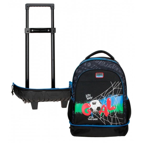 Rucsac troler detasabil Movom Offside 2 roti negru 21x43x32 cm
