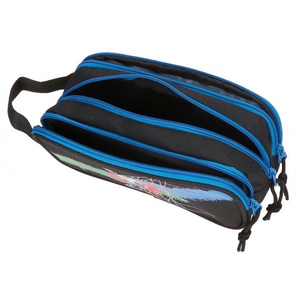 Penar Movom Offside negru, 3 compartimente 9x10x22 cm