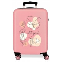 Troler cabina copii Movom Luggage ABS 4 roti, nude 20x55x38 cm