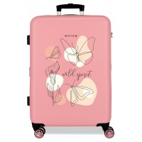 Troler mediu Movom Luggage ABS, 4 roti, extensibil nude, 23x65x46 cm