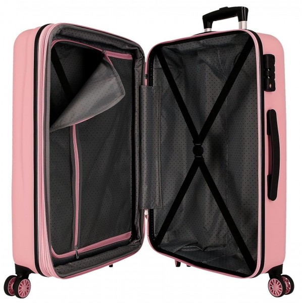 Troler mediu Movom Luggage ABS, 4 roti, extensibil nude, 23x65x46 cm