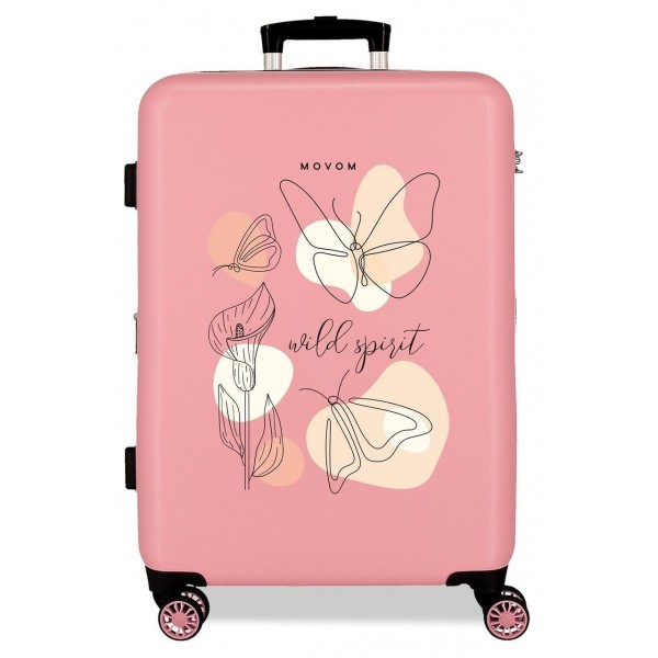 Troler mediu Movom Luggage ABS, 4 roti, extensibil nude, 23x65x46 cm