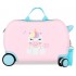 Valiza copii ride-on Roll Road Happy Pets My Little Unicorn ABS roz/turcoaz 4 roti, 20x31x45 cm