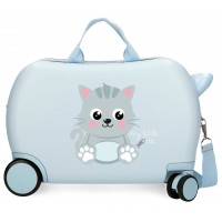 Valiza copii ride-on Roll Road Happy Pets My Little Cat, ABS 4 roti, 20x31x45 cm