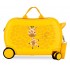Valiza copii ride-on Roll Road Happy Pets Giraffe ABS, 4 roti, 20x31x45 cm