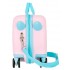 Valiza copii ride-on Roll Road Happy Pets Owl ABS, roz 4 roti, 20x31x45 cm