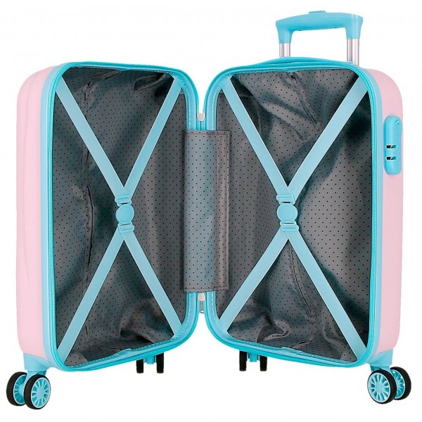 Troler copii cabina Roll Road Happy Pets My Little Unicorn ABS, 4 roti, roz/turcoaz, 20x50x33 cm