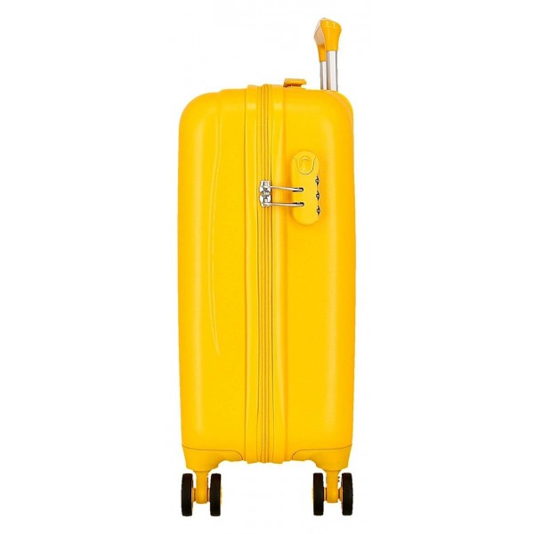 Troler copii cabina Roll Road Happy Pets Giraffe ABS, 4 roti, ocru, 20x50x33 cm