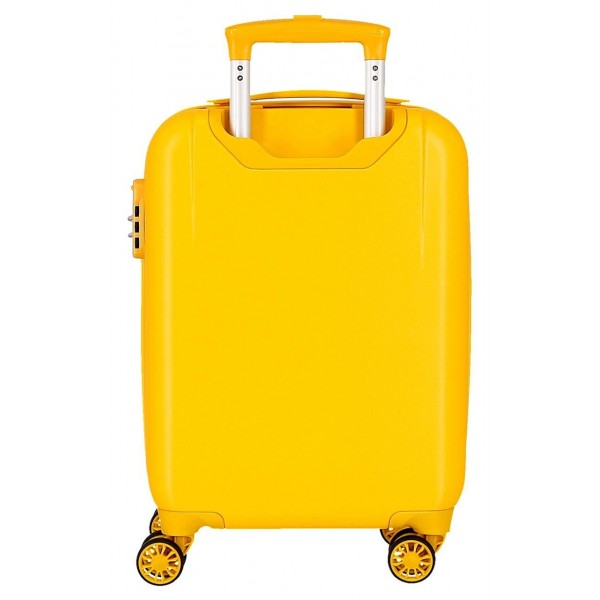 Troler copii cabina Roll Road Happy Pets Giraffe ABS, 4 roti, ocru, 20x50x33 cm