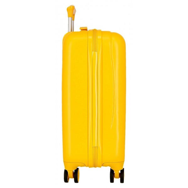 Troler copii cabina Roll Road Happy Pets Giraffe ABS, 4 roti, ocru, 20x50x33 cm