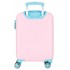 Troler mic copii Roll Road Happy Pets Owl ABS, 4 roti, roz turcoaz, 20x50x33 cm