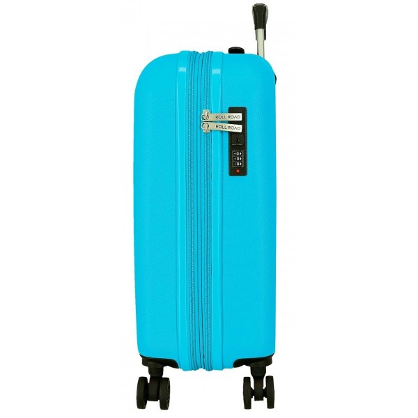 Troler cabina Roll Road Menorca, ABS, extensibil, 4 roti, turcoaz, 20x55x38 cm