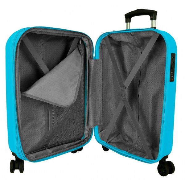 Troler cabina Roll Road Menorca, ABS, extensibil, 4 roti, turcoaz, 20x55x38 cm