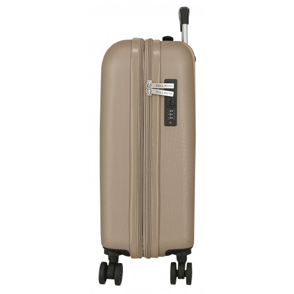 Troler cabina Roll Road Menorca, ABS, extensibil, 4 roti, bej auriu, 20x55x38 cm