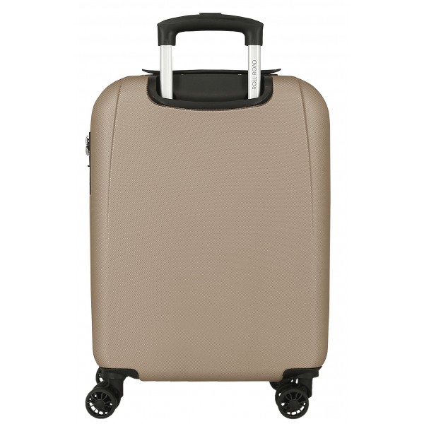 Troler cabina Roll Road Menorca, ABS, extensibil, 4 roti, bej auriu, 20x55x38 cm