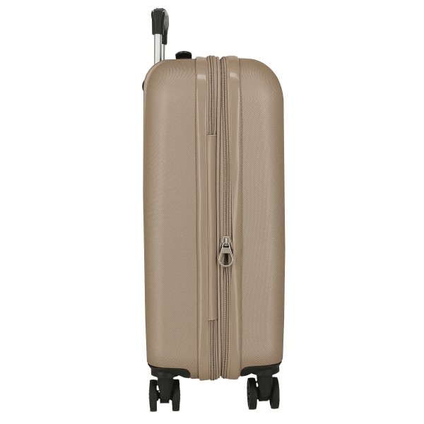 Troler cabina Roll Road Menorca, ABS, extensibil, 4 roti, bej auriu, 20x55x38 cm