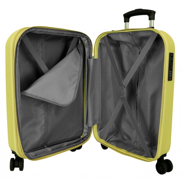 Troler cabina Roll Road Menorca, ABS, extensibil, 4 roti, galben, 20x55x38 cm