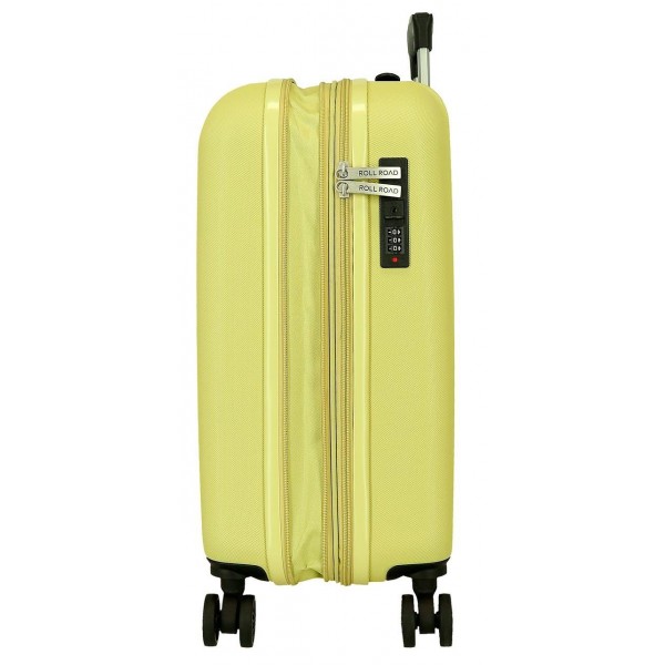 Troler cabina Roll Road Menorca, ABS, extensibil, 4 roti, galben, 20x55x38 cm