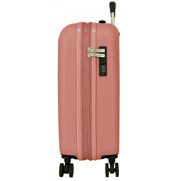 Troler cabina Roll Road Menorca, ABS, extensibil, 4 roti, nude, 20x55x38 cm