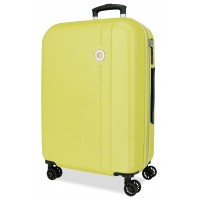 Troler mediu Roll Road Menorca, ABS, extensibil, 4 roti, galben, 24x65x46 cm