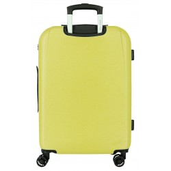Troler mediu Roll Road Menorca, ABS, extensibil, 4 roti, galben, 24x65x46 cm