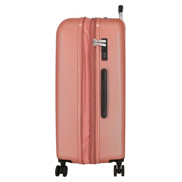 Troler mediu Roll Road Menorca, ABS, extensibil, 4 roti, nude, 24x65x46 cm