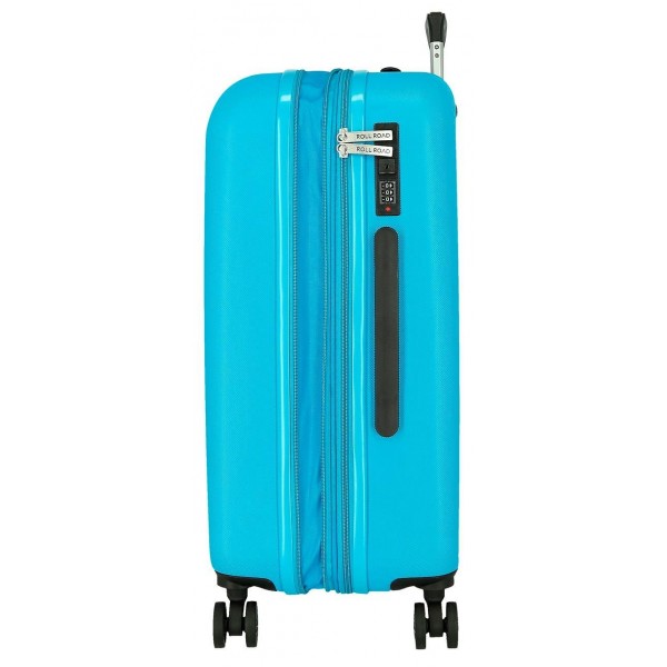 Troler mare Roll Road Menorca, ABS, extensibil, 4 roti, turcoaz, 27x75x52 cm