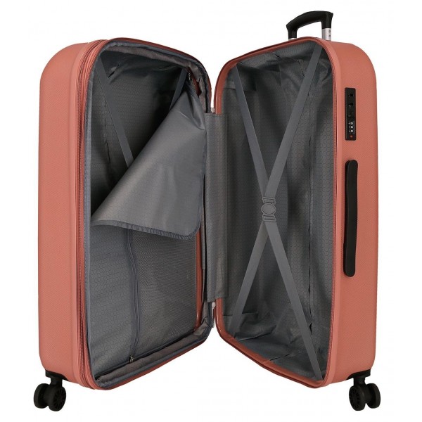 Troler mare Roll Road Menorca, ABS, extensibil, 4 roti, nude, 27x75x52 cm