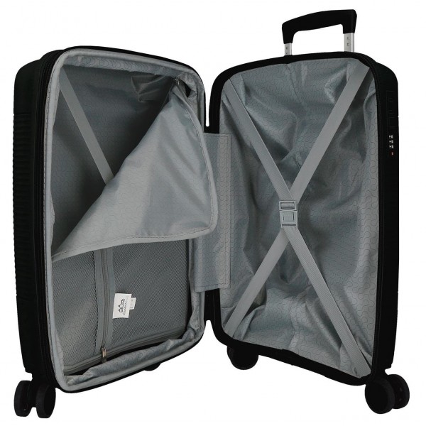 Troler cabina Roll Road Acadia, polipropilena, extensibil, 4 roti, negru, 20x55x35 cm